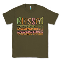 Army Green retro blessed redeemed quotes Classic Tee - MaliasSmallBusiness