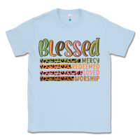 Dusty Blue retro blessed redeemed quotes Classic Tee - MaliasSmallBusiness