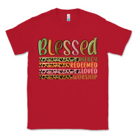 Red retro blessed redeemed quotes Classic Tee - MaliasSmallBusiness
