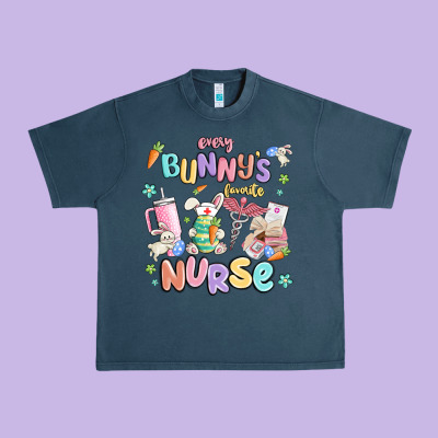 Every Favorite Bunnys Nurse Urban Heavy Tee Designed By Maliassmallbusiness