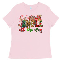 Bubblegum Pink jingle all the way Ladies Tee - FaDigitalArtStudio