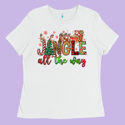 Jingle All The Way Ladies Tee Designed By Fadigitalartstudio