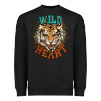 Black wild heart tiger college western Heavyweight Sweatshirt - NancyCooperArtShop