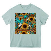 Arona sunflower cowhide mom seamless pattern Heavy Core Tee - HRA Design Shop