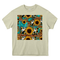 Sunflower Cowhide Mom Seamless Pattern Heavy Core Tee | Teevron