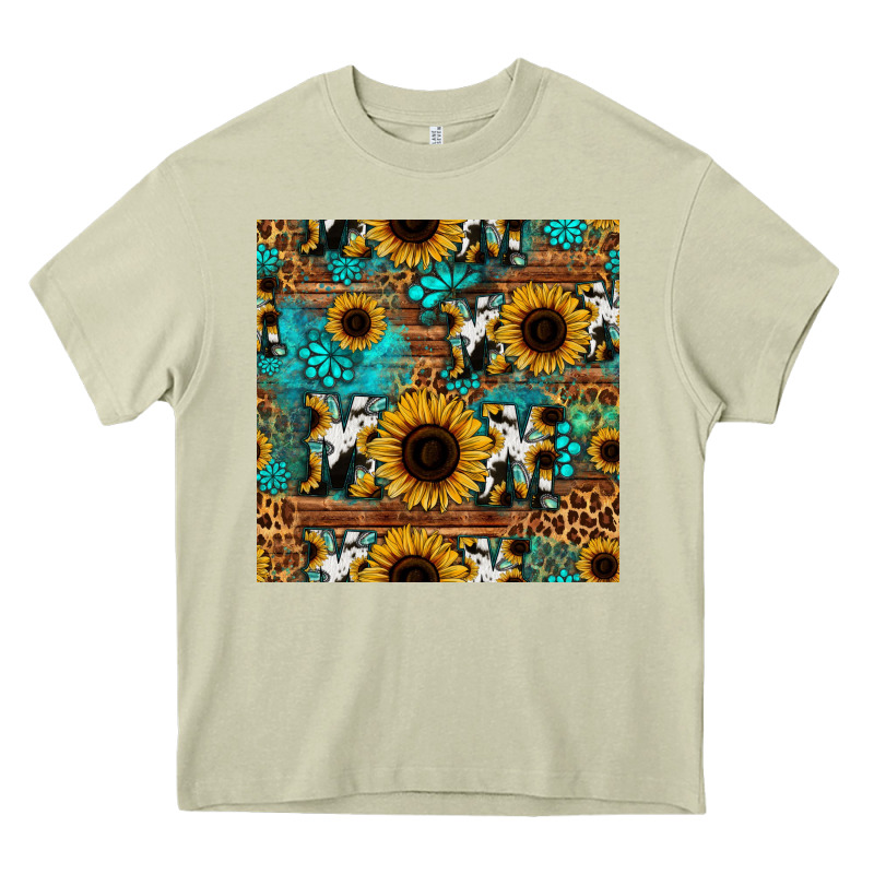 Sunflower Cowhide Mom Seamless Pattern Heavy Core Tee by HRA Design Shop | Teevron