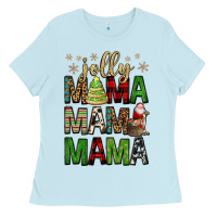 Baby Blue jolly mama mama mama Ladies Tee - FaDigitalArtStudio