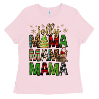 Bubblegum Pink jolly mama mama mama Ladies Tee - FaDigitalArtStudio