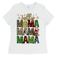 White jolly mama mama mama Ladies Tee - FaDigitalArtStudio