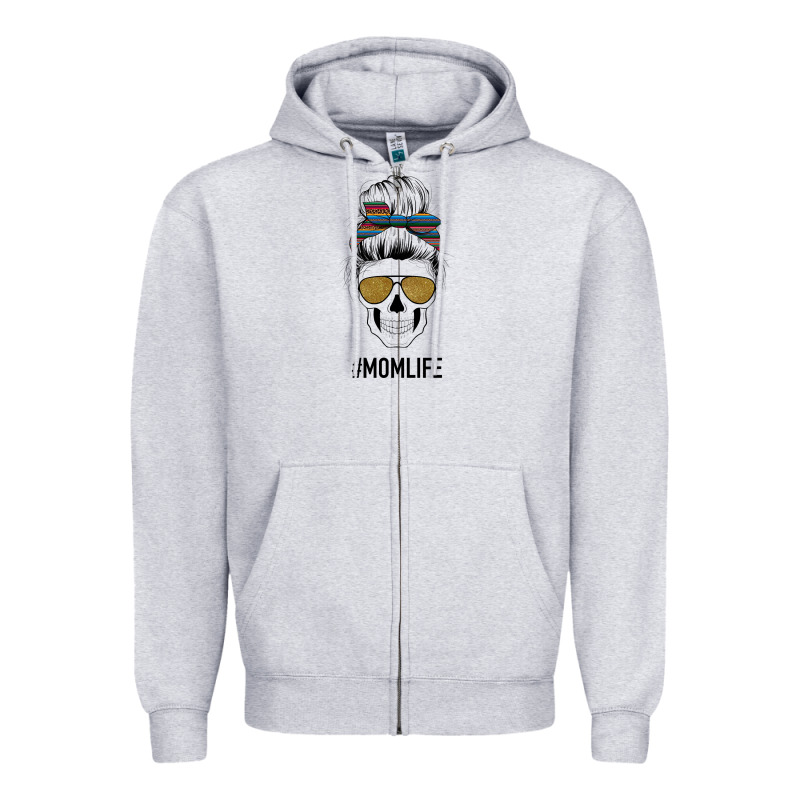 Western Glitter Aztec Patterned Mom Skull Zipper Hoodie by Bettercallsaul | Teevron