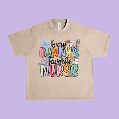 Every Bunny's Favorite Nurse Urban Heavy Tee Designed By Maliassmallbusiness