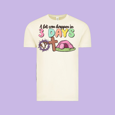 A Lot Can Happen In 3 Days Vintage Tee Designed By Maliassmallbusiness