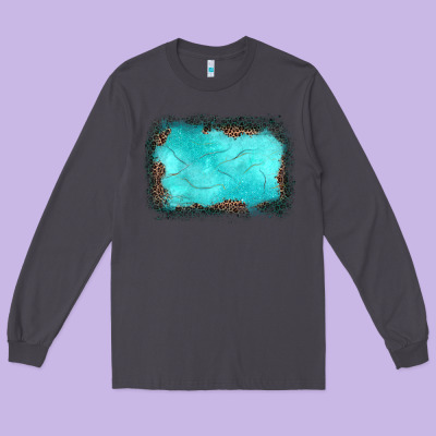 Gemstone Leopard Background Long Sleeve Tee Designed By Jahusdesignshop