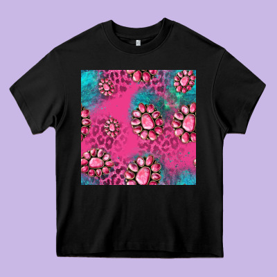 Pink Turquoise Gemstoes Seamless Pattern Heavy Core Tee Designed By Hra Design Shop
