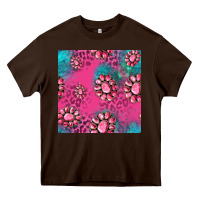 Chocolate Brown pink turquoise gemstoes seamless pattern Heavy Core Tee - HRA Design Shop