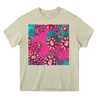 Mossy pink turquoise gemstoes seamless pattern Heavy Core Tee - HRA Design Shop