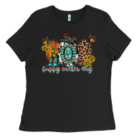 Black happy easter egg western Ladies Tee - RacoonDesign