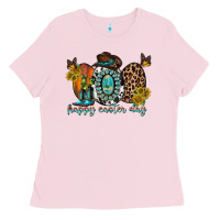Bubblegum Pink happy easter egg western Ladies Tee - RacoonDesign