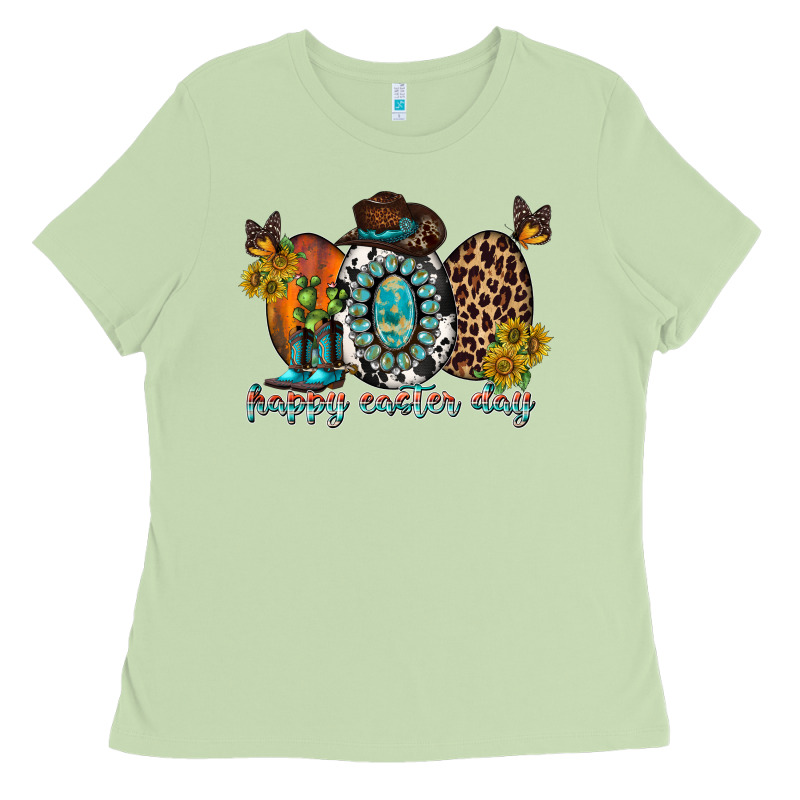 Happy Easter Egg Western Ladies Tee by RacoonDesign | Teevron