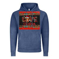 Vintage Denim love christmas highland cow and turquoise gemstone Vintage Hoodie - Jasminsmagicworld