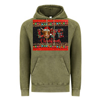 Vintage Olive love christmas highland cow and turquoise gemstone Vintage Hoodie - Jasminsmagicworld