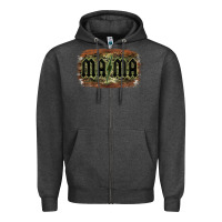 Charcoal Heather Camouflage Patterned Mama Tried Zipper Hoodie - Bettercallsaul