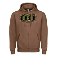 Chestnut Camouflage Patterned Mama Tried Zipper Hoodie - Bettercallsaul