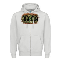 Dove Grey Camouflage Patterned Mama Tried Zipper Hoodie - Bettercallsaul