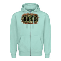 Seafoam Camouflage Patterned Mama Tried Zipper Hoodie - Bettercallsaul