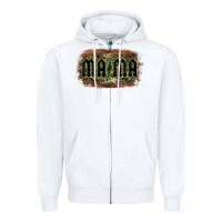 White Camouflage Patterned Mama Tried Zipper Hoodie - Bettercallsaul