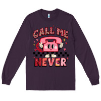 Plum call me never Long Sleeve Tee - MaliasSmallBusiness