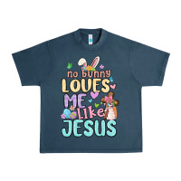 Midnight Navy no bunny loves me like jesus Urban Heavy Tee - MaliasSmallBusiness