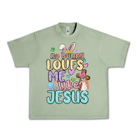 Oil Green no bunny loves me like jesus Urban Heavy Tee - MaliasSmallBusiness