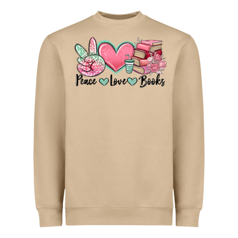 Peace Love Books Heavyweight Sweatshirt by MaliasSmallBusiness | Teevron