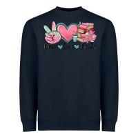 Navy peace love books Heavyweight Sweatshirt - MaliasSmallBusiness