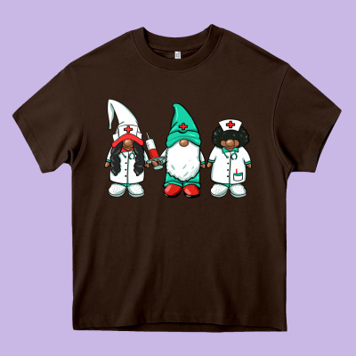 African American Nurse Gnomies Medical Gnomies Heavy Core Tee Designed By Barkaloodesign