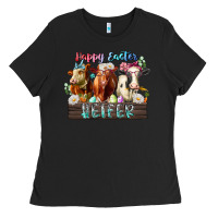 Black happy easter heifer Ladies Tee - RacoonDesign