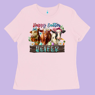 Happy Easter Heifer Ladies Tee Designed By Racoondesign