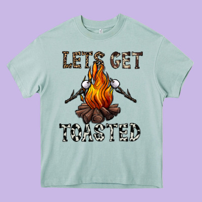 Lets Get Toasted Heavy Core Tee Designed By Cowhidedigitalart