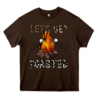 Chocolate Brown lets get toasted Heavy Core Tee - CowhideDigitalArt