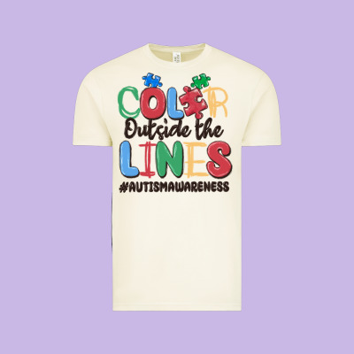 Color Outside The Lines Autism Awareness Vintage Tee Designed By Maliassmallbusiness