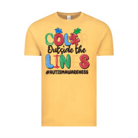 Vintage Mustard color outside the lines autism awareness Vintage Tee - MaliasSmallBusiness