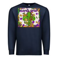 Navy Mardi Gras Fleur De Lis tumbler Premium Sweatshirt - HowdyJamesFarm
