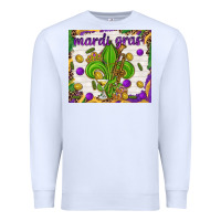 White Mardi Gras Fleur De Lis tumbler Premium Sweatshirt - HowdyJamesFarm