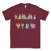 Burgundy custom crayons Classic Tee - MaliasSmallBusiness