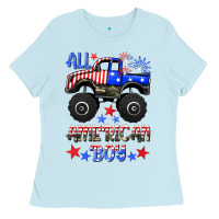 Baby Blue all american boy Ladies Tee - HRA Design Shop