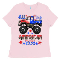 Bubblegum Pink all american boy Ladies Tee - HRA Design Shop