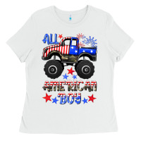 White all american boy Ladies Tee - HRA Design Shop