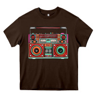 Chocolate Brown Boombox Heavy Core Tee - FaDigitalArtStudio