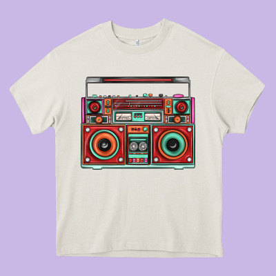 Boombox Heavy Core Tee Designed By Fadigitalartstudio